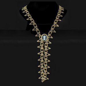 GRACE KELLY Collection Golden Fall Princess of Monaco Necklace with Cameo Pin